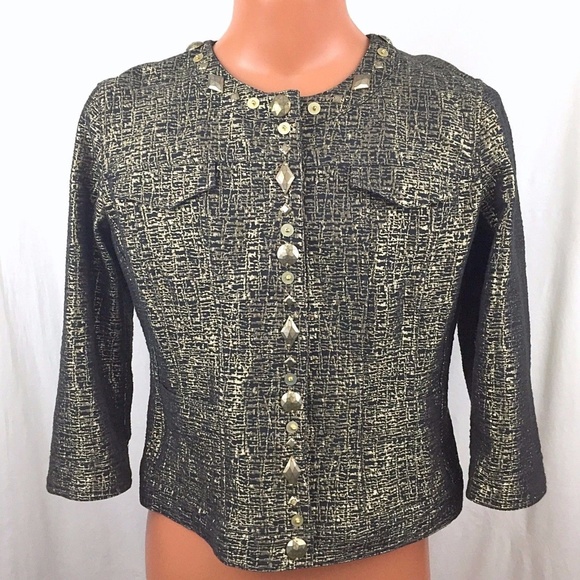 Ruby Rd. Jackets & Blazers - Ruby Rd. Metallic Jacket Sz 16 Gold Black